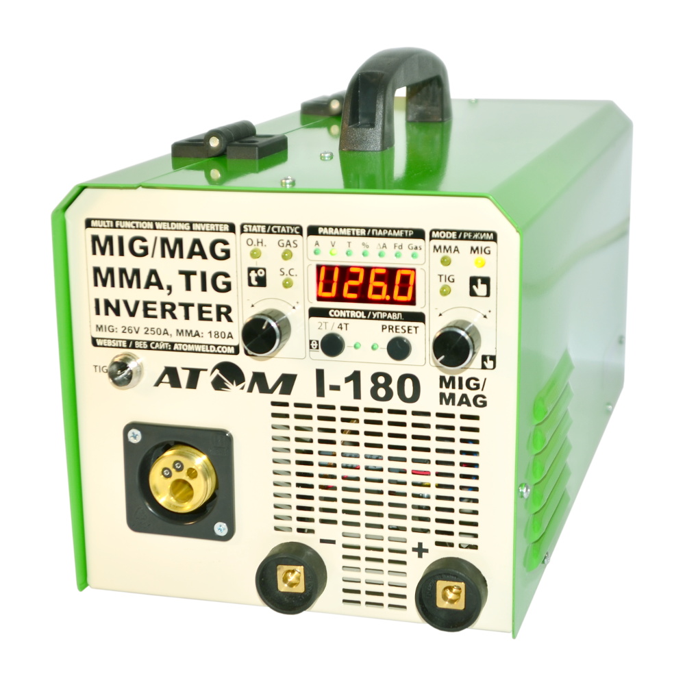 Зварювальний інверторний напівавтомат Атом I-180 MIG/MAG